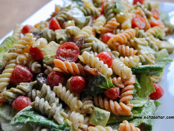 BLT Pasta Salad with Creamy Zaatar Dressing