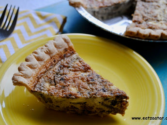Caramelized Mushroom and Onion Quiche with Goat Cheese and Zaatar