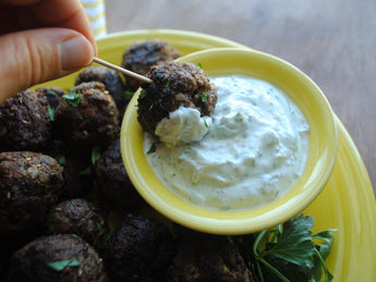 Zaatar Meatballs Recipe with Herbed Yogurt Sauce