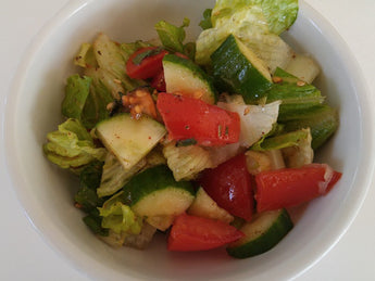 Fattoush Zaatar Salad Recipe with Pita Bread or Chickpeas (a gluten free option)