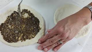 Video - Zatar Flat Bread (Man'oushe / Manaesh / Manakish) Recipe by Tyme Foods